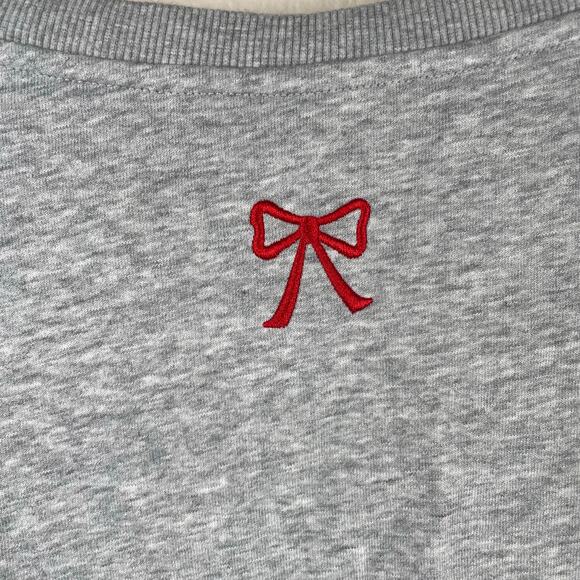 Sweatshirt Womens Sz S Embroidered Devil Cherub Ruffle Oversized Coquette Angel - Picture 4 of 9